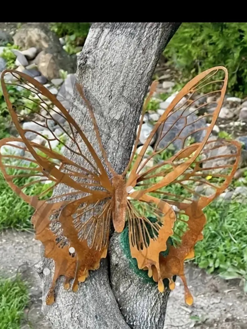Rust Metal Butterfly Wall Art - Outdoor Garden Decor